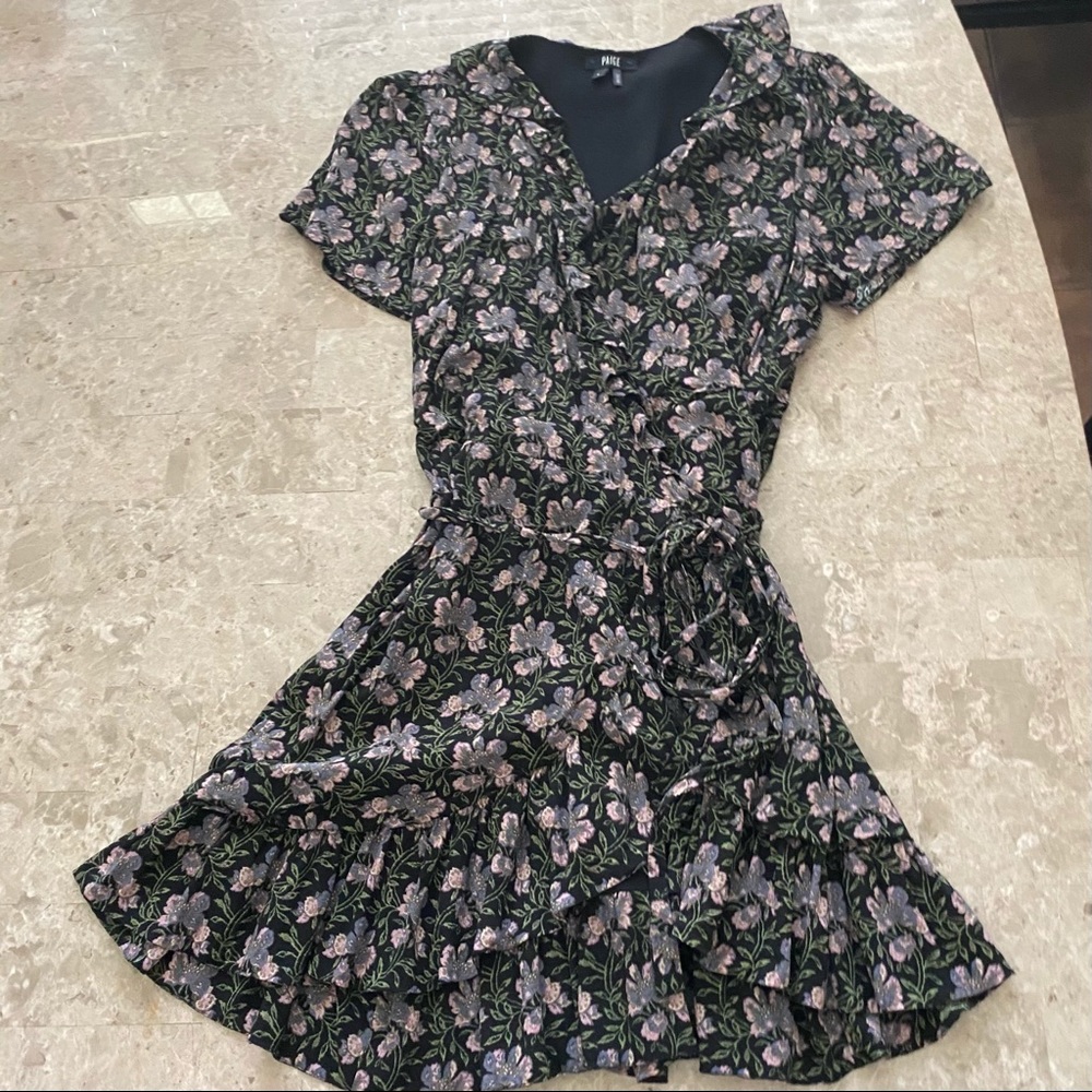 Paige floral ruffle wrap dress